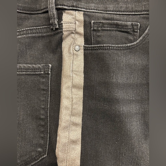 Athleta Sculptek Size 10T Tall Black Jeans With Metallic Stripe - Picture 6 of 6